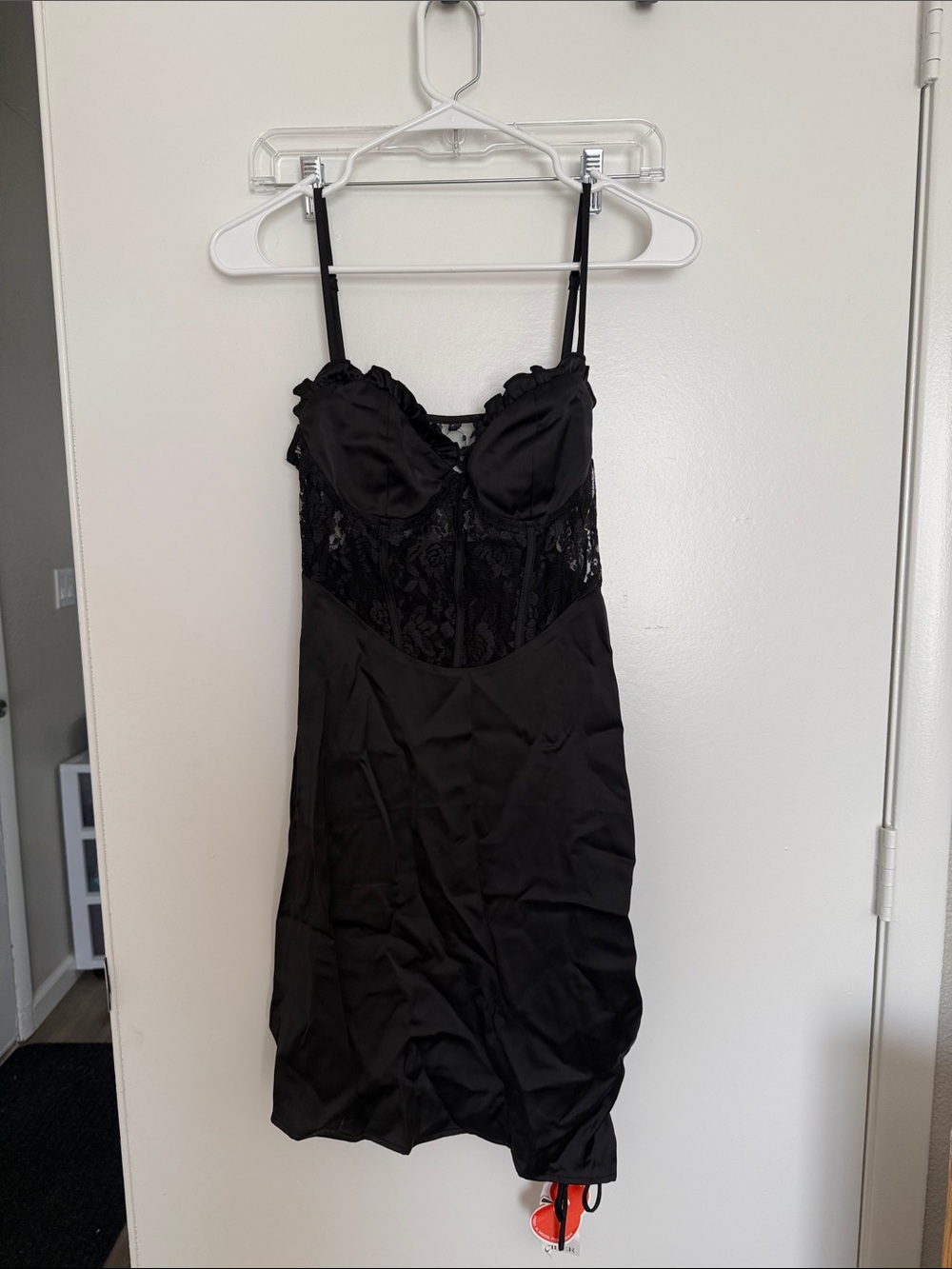 Black Lace Bustier Slip Dress